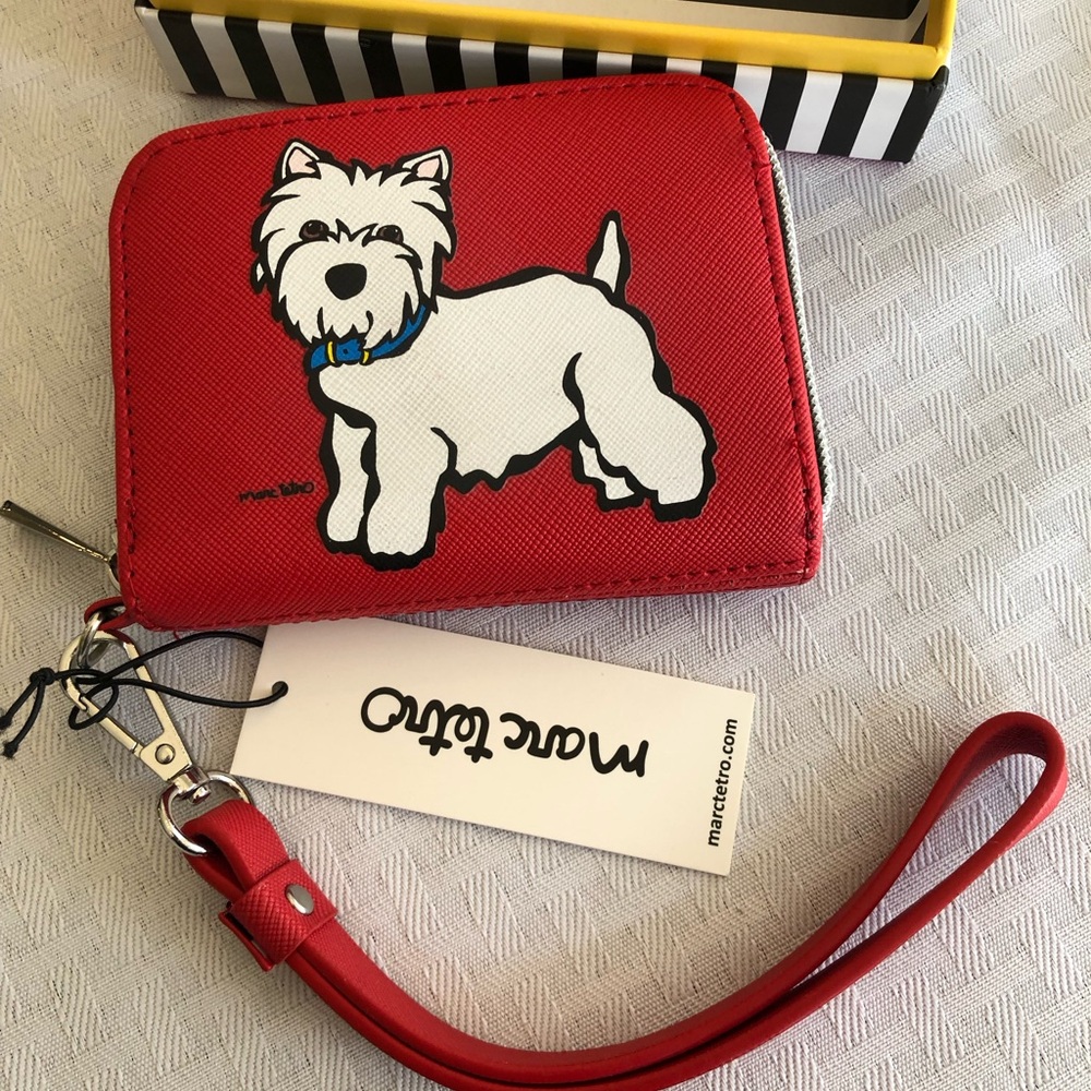 Marc Tetro Cute Dog Print Wristlet Wallet NWT